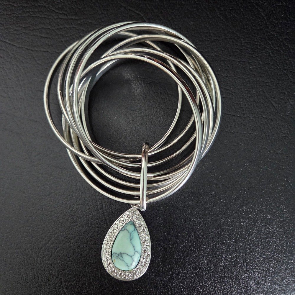Samantha Wills Bohemian Bardot Turquoise Teardrop Ring Bangle Set Silver Pave - Picture 8 of 15
